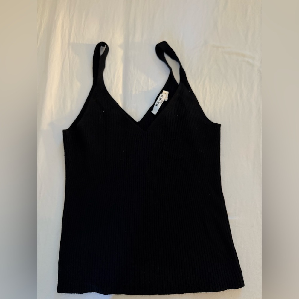 NAK Black V-Neck Ribbed Camisole